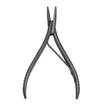 Wholesale hair extension plier with grooved non-slip handle and double-spring mechanism for micro-ring and keratin link clamping