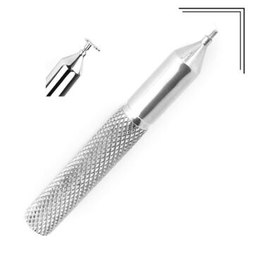 Surgical-grade stainless steel dermal anchor internal screw holder with knurled grip and 1.2mm threaded tip