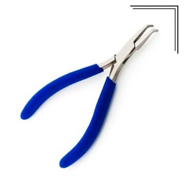Stainless steel jewelry bent nose pliers for professional jewelry making.