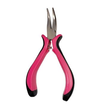 Wholesale curved bent nose hair extension plier for micro-ring and nano-ring installation, surgical-grade stainless steel
