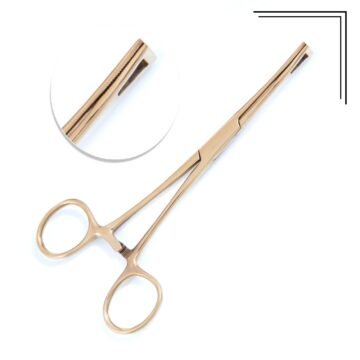 Gold titanium-coated solid-jaw Pennington forceps in surgical-grade stainless steel
