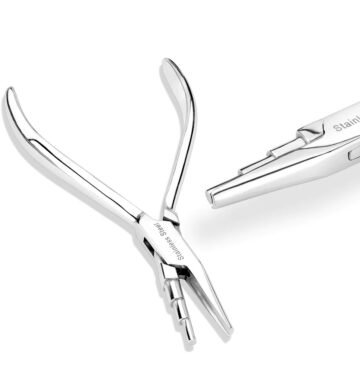 Nose ring pliers with 3 steps designed for professional jewelry making and precise wire adjustments.