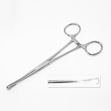Compact solid-jaw non-slotted Pennington forceps in surgical-grade stainless steel