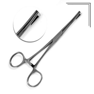 Grey titanium-coated solid-jaw Pennington forceps in surgical-grade stainless steel
