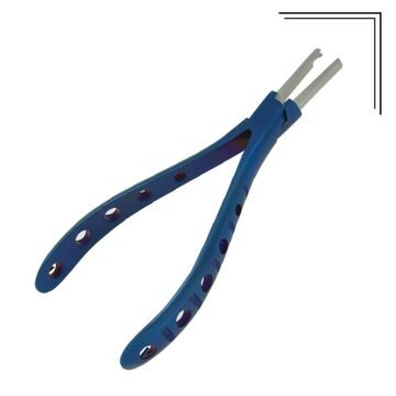 Slim Pad Adjusting Plier in titanium for damage-free nose pad adjustment in tight frame areas