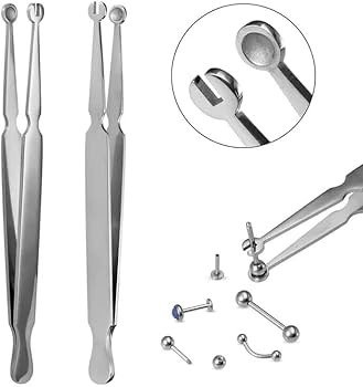 Labret Stem Holding Tweezers
