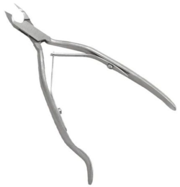 Precision nipper tool featuring a single-leaf spring mechanism and curved handles