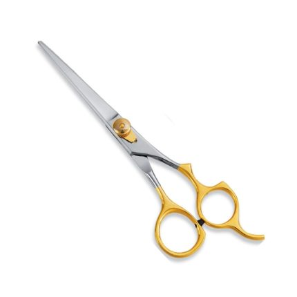 Gold finish Tigthning Nut Screw and Rings handle Polished Hair Dressing Hair Cutting Scissor