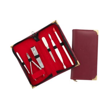 6-piece travel manicure and grooming kit with nail clipper, tweezers, and ear pick