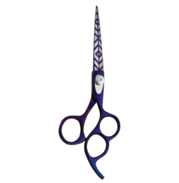 Plasma Blue Laser Engraved Hair Cutting Scissor