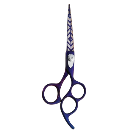 Plasma Blue Laser Engraved Hair Cutting Scissor