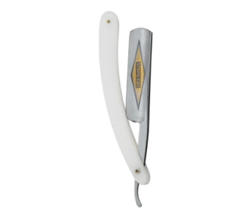 White handle stainless steel folding straight razor for wholesale barber supply