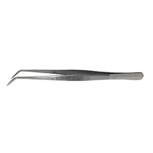 Curved tip tweezers with textured grip, surgical-grade stainless steel, wholesale manufacturer