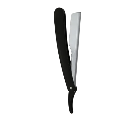 Black Handle Straight Razor