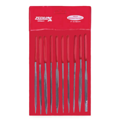 10-piece needle file set with assorted profiles in vinyl sleeve, wholesale manufacturer