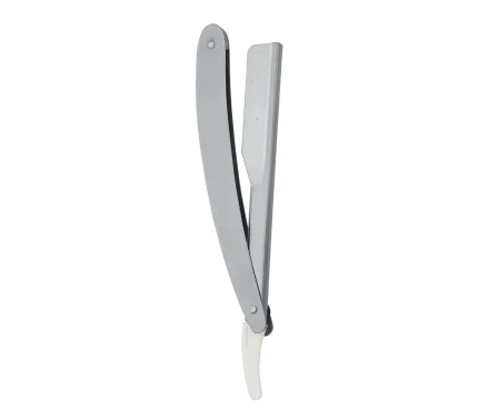 Grey Handle Straight Razor