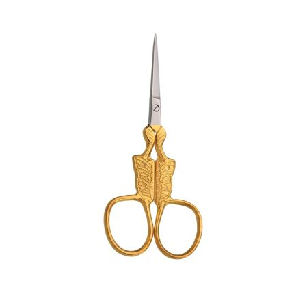 Gold Feather Design Embroidery Scissors