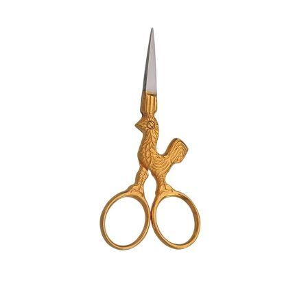 Gold Rooster Motif Embroidery Scissors