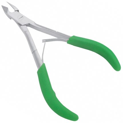 Professional nipper tool equipped with green cushion grips