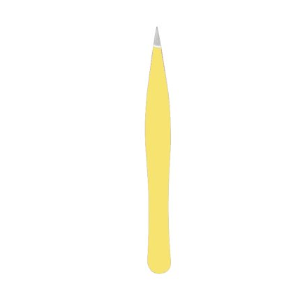 Eyebrow Pointed Tweezers - Yellow