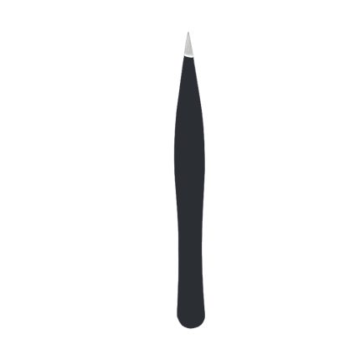 Black pointed-tip needle-sharp eyebrow tweezers wholesale – precision tool by Desire Surgical Instruments