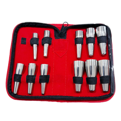 Body piercing taper set — 11-piece surgical-grade stainless steel stretching kit, wholesale