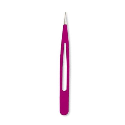 Eyebrow Pointed Tweezers - Magenta Cutout Handle