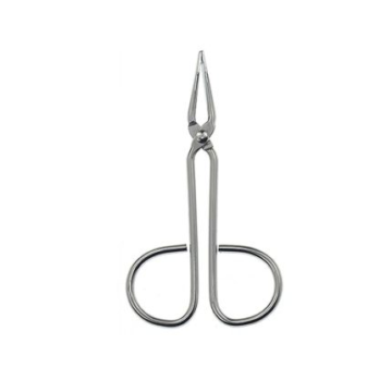 Silver scissor eyebrow tweezers ring handle wholesale – precision grooming tool by Desire Surgical Instruments
