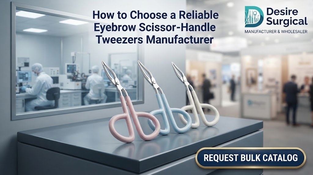Eyebrow scissor-handle tweezers manufacturer - surgical-grade stainless steel