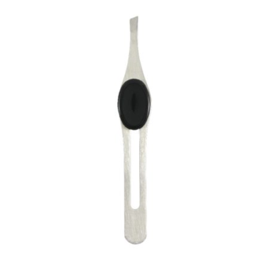 Single-slot slanted tweezers silicone thumb grip wholesale – precision beauty tool by Desire Surgical Instruments