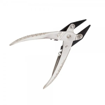Flat nose parallel action pliers with serrated jaws for a vise-like grip by Desire Surgical Instrument