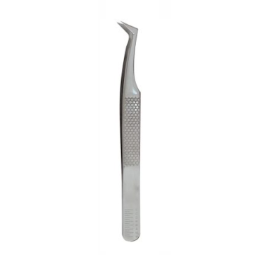 Silver honeycomb grip volume eyelash tweezers with built-in ruler by Desire Surgical Instrument