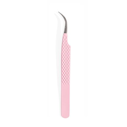 Light Pink Diamond Grip Eyelash Tweezers