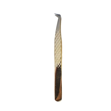 Silver Diamond Textured Eyelash Tweezers
