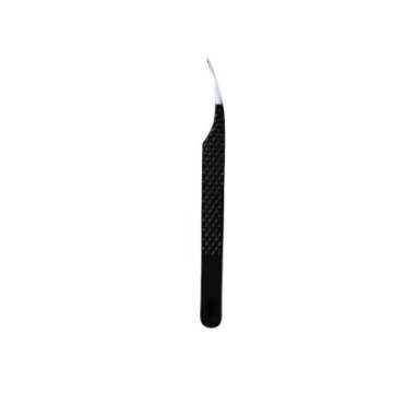 Matte Black Diamond Textured Curved Isolation Tweezer by Desire Surgical Instruments
