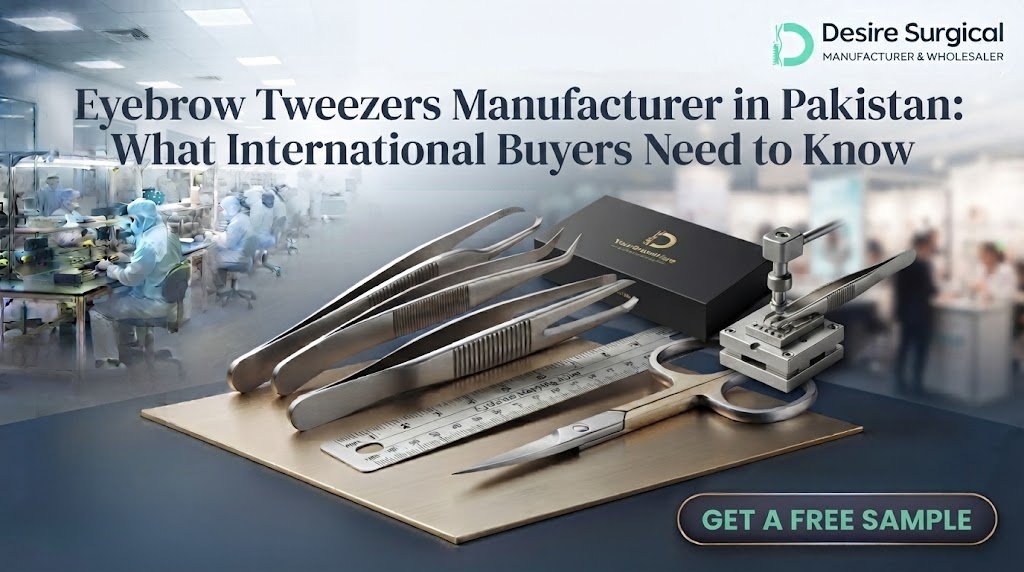 Eyebrow tweezers manufacturer Pakistan - surgical-grade stainless steel export