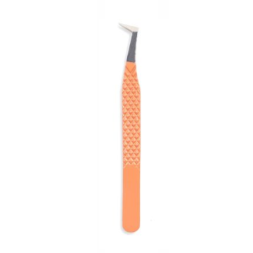 Peach orange diamond grip volume eyelash tweezers by Desire Surgical Instrument