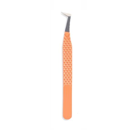Peach Orange Diamond Grip Eyelash Tweezers