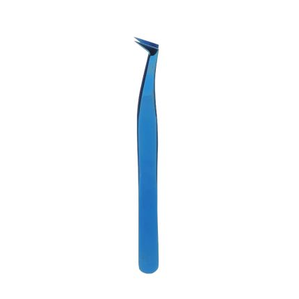 Blue Angled Eyelash Tweezers