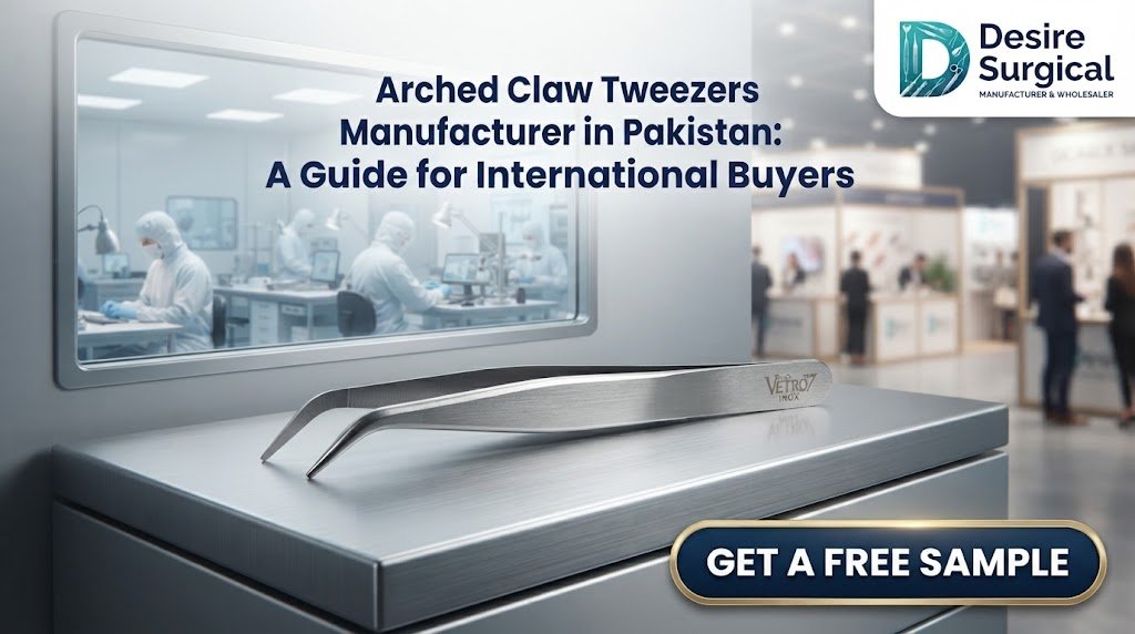 Arched claw tweezers manufacturer Pakistan - surgical-grade stainless steel export
