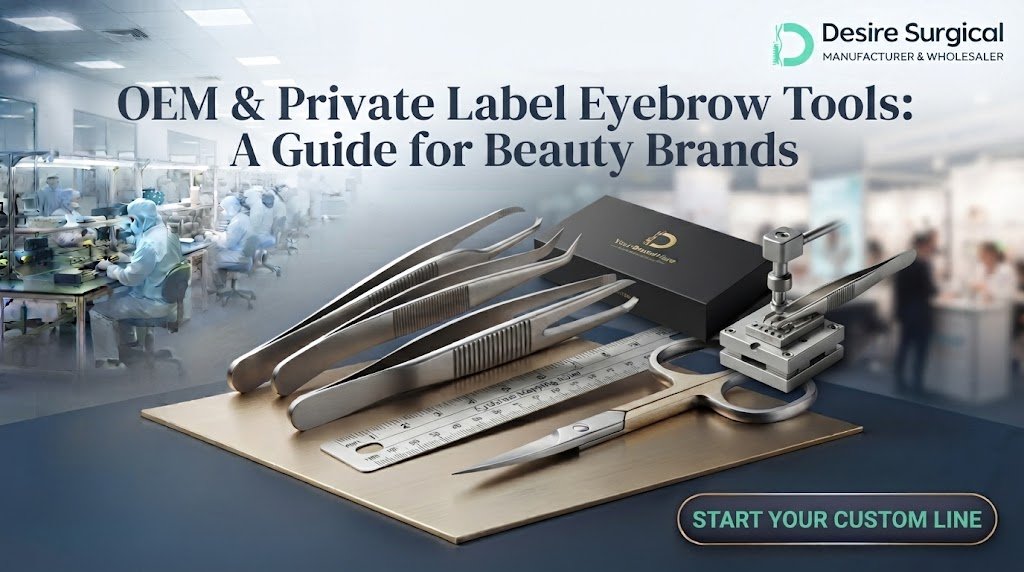 OEM private label eyebrow tools manufacturer - surgical-grade stainless steel