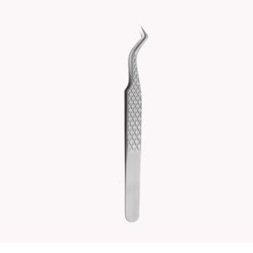 Silver stainless steel diamond grip slim boot eyelash tweezers by Desire Surgical Instrument