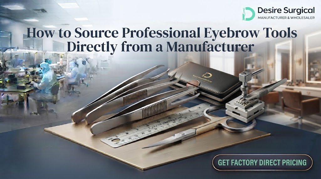 Source eyebrow tools directly from manufacturer - surgical-grade stainless steel