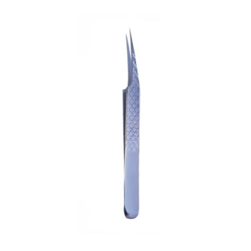 Silver Diamond Pattern Curved Isolation Tweezer by Desire Surgical Instruments
