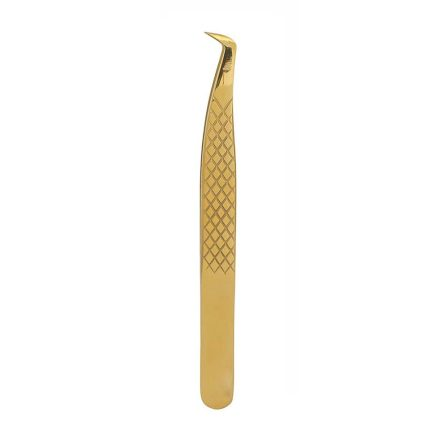 Gold Diamond Textured Eyelash Tweezers