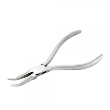 Bent chain nose pliers with plain handle 140mm for jewelry wire work by Desire Surgical Instrument