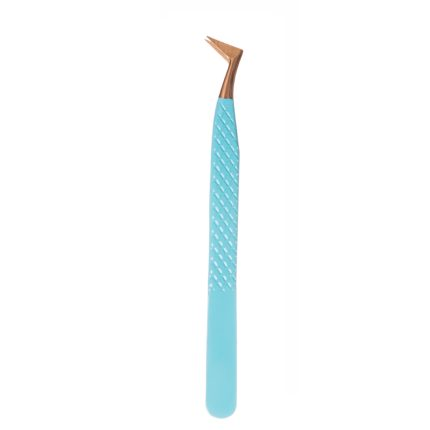 Light Blue Bronze Tipped Diamond Grip Eyelash Tweezers