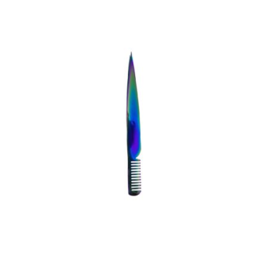 Multicolor Rainbow Mini Straight Lash Tweezers with Comb by Desire Surgical Instruments