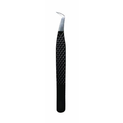 Matte Black Diamond Grip Eyelash Tweezers
