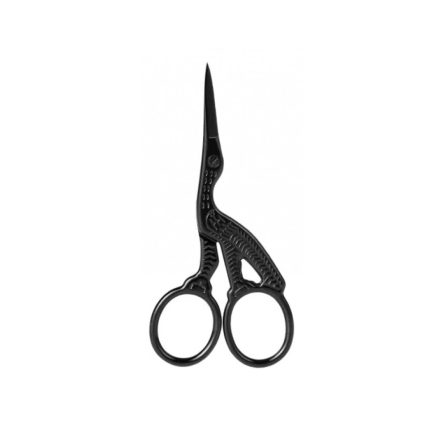 Black Patterned Stork/Crane Scissors